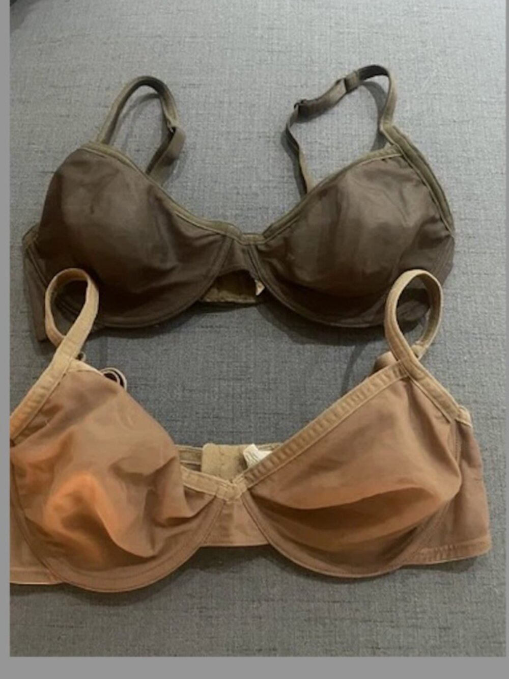 Lot of 2 Calvin Klein Sheer Marquisette Unlined Demi Underwire Bra Bare SZ 34C